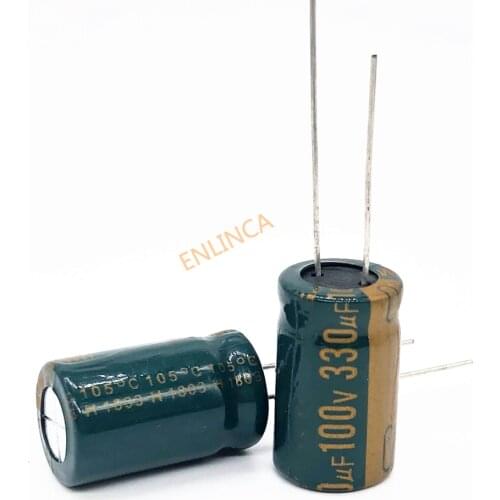 5pcs/lot high frequency low impedance 100V 330UF 13*20 20% RADIAL aluminum electrolytic capacitor 330000nf 20