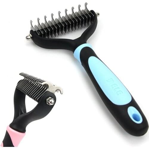 Pet Dog Combs Quick Open Hair Knot Brush Cleaning Pet Hair Combs For Small Large Dogs Stainless Steel Combs
