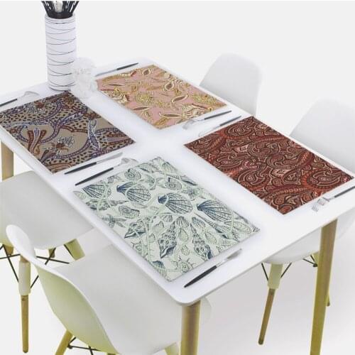 Steinway Style Placemat for Dining Table Animal Print Drink Coasters 32x42cm Rectangle Coaster Tableware Mat Kitchen Decoration