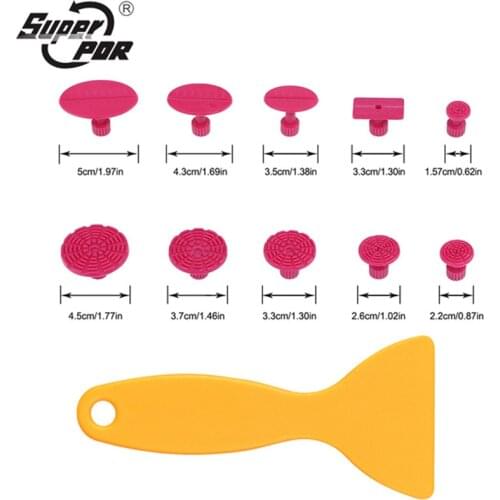 Super PDR Tools 2 pcs Rose Dent Glue Tabs + Rubber Shovel Paintless Dent Repair Tool Set Hail Dent Removal Kit Dent Suction Cups