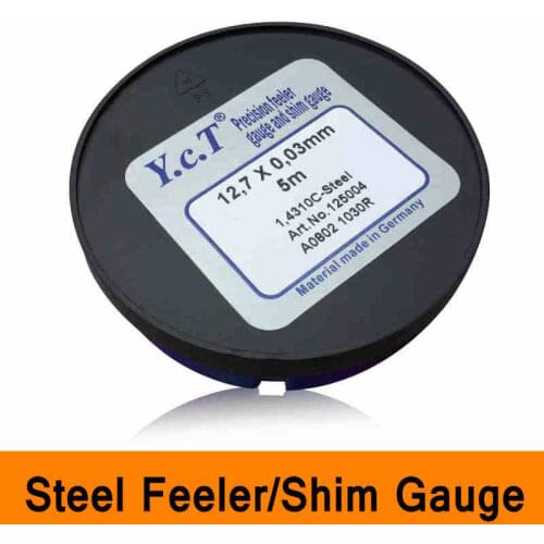 Stainless Steel Precision Feeler Gauge Shim Gauge Mould Adjustable Gasket Shim Filler Spacer Thin Strip 0.005-1.00mm 5m Long YCT