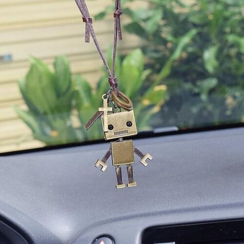 Car Interior Decoration Cute Retro Robot Rearview Mirror Pendant Car Pendant Jewelry Car Interior Decoration Accessories