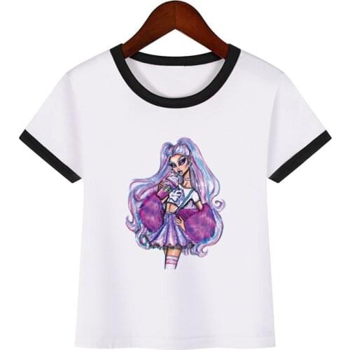 Harajuku funny cute catoon pretty girl print t-shirt lovey girls top summer 2020 childrens clothes clothing t shirts tees