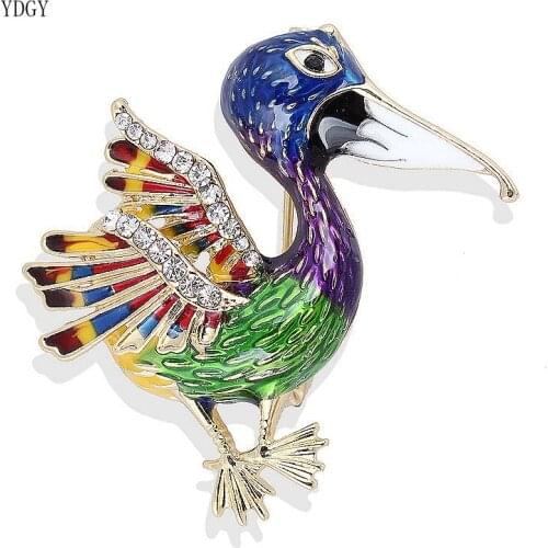 YDGY cormorant flying bird dropping oil enamel suit Brooch female high-grade Brooch Pin