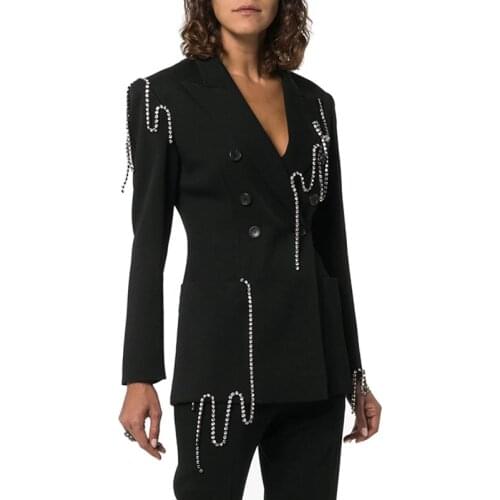 Vogue New Small design of new fund contracted joker leisure personality drill suit jacket female