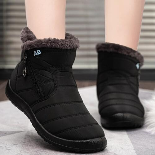 Women Boots Waterproof Snow Boots Female Plush Winter Boots Women Warm Ankle boots Winter Shoes Women casual flat shoes 2020