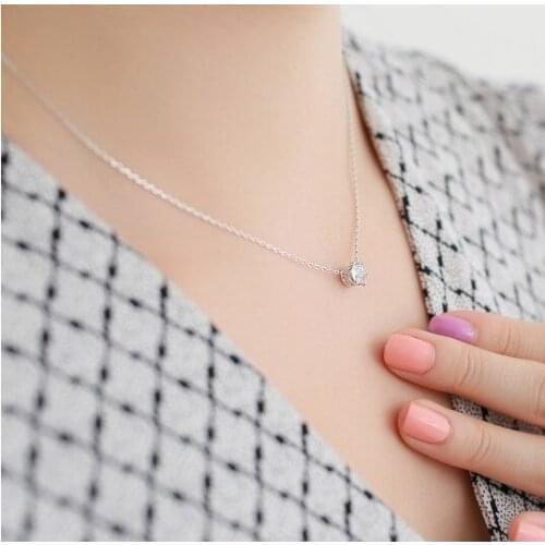 New 925 Sterling Silver Zircon Crown Necklaces Pendant Fashion Sterling Silver Jewelry Statement for Women Bijoux