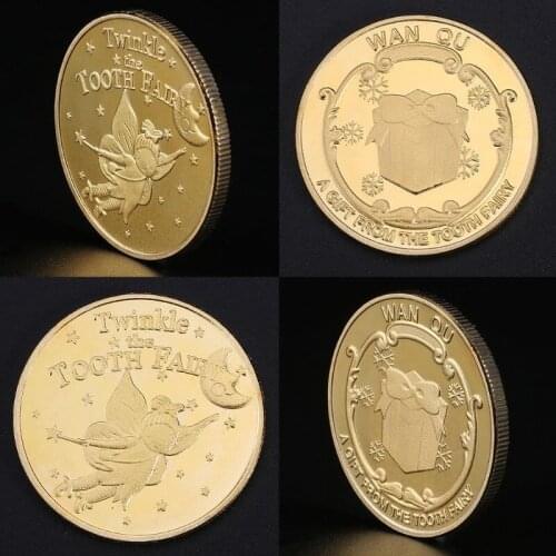 Tooth Fairy Commemorative Gold Coin Children Baby Teeth Growth Gifts Souvenir Art Crafts Decoration collection
