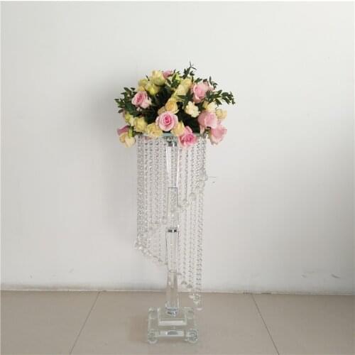 10pcs/lot Acrylic Crystal Wedding Backdrop Road Lead Flower Catwalk Chandelier Centerpiece Frame Decoration (without flower