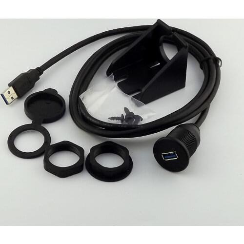 10pcs Car Truck Dashboard Flush Mount USB 3.0 Male To Female Extension Cable Kit 6.5ft
