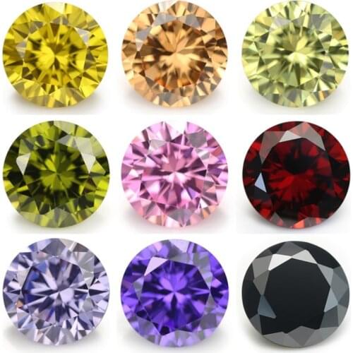 100pcs 0.8~3.5 AAAAA Round Brilliant Shape White , Voilet,Olive , Purple, Black, Pink Cubic Zirconia Stone Loose cz Small sizes