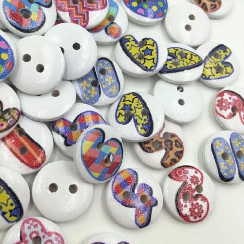 100 pcs Wood Buttons 15mm Sewing Craft 2 Holes WB355