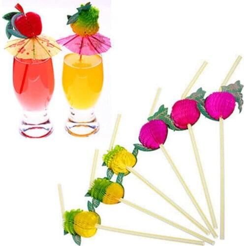 100Pcs Fruit Flexible Plastic Party Decoration Drinking Straws For Kids Birthday Wedding Christmas Supplies 6Z-SH913-100