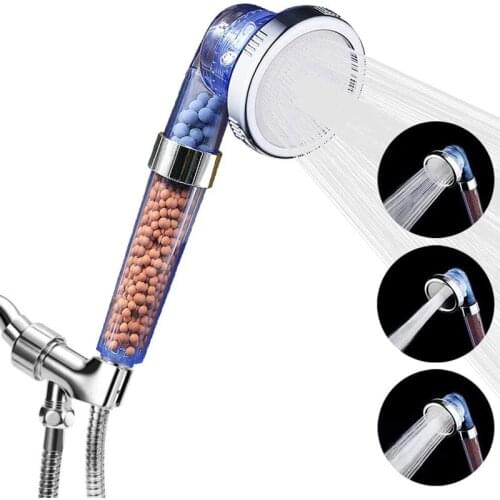 3 Modes Function Adjustable Jetting Shower Head Bathroom High Pressure Water Handheld Saving Filter SPA Shower Heads