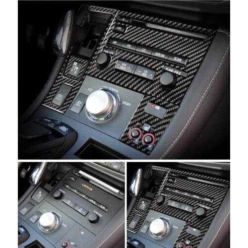 Carbon Fiber Interior Accessories Steering Wheel AC CD Gear Shift Panel Decor Frame Outlet Sticker Fit For Lexus CT200h