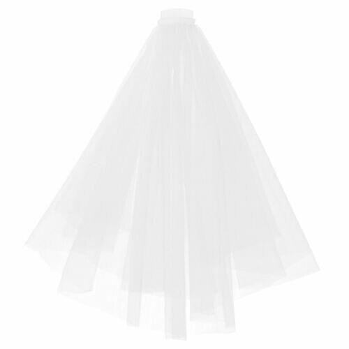 White Bridal Veil Elbow Length Tulle with Comb Shower Wedding Party Headwear