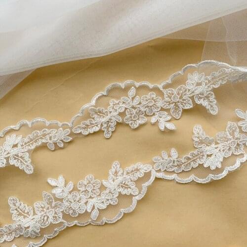 Off White Lace Skirt Clothing Embroidery Ribbon Trim-Collar Guipur-DéCor Applique Sewing Accessories