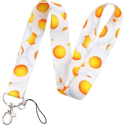 Egg Yolk Keychain Lanyards Id Badge Holder ID Card Pass Gym Mobile Phone Badge Holder Key Strap webbings ribbons