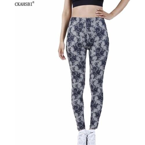 CKAHSBI Leggins Push Up Sports Yoga Pants Workout High Waist Running Pants Fitness Elastic Women Printed Sexy Fashion Plus Size