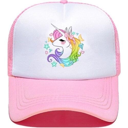 Girls' Cute Unicorns Adjustable Mesh Truckers Hat Kids Adult Baseball Caps Snapback Wholesale