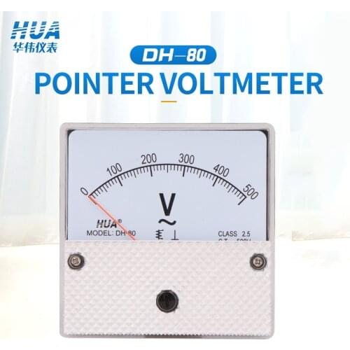 DH-80 AC Analog Voltmeter 5V10V15V20V30V50V100V150V200V250V300V400V450V500V600V voltage meter factory direct sales