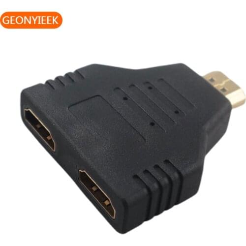 HDMI compatible adapter 1-to-2 male-to-female converter extender suitable for PS4 HD TV projector laptop monitor 1.4 converter