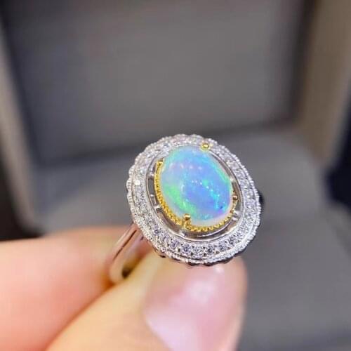 Elegant Female Party Jewelry New Arrival Top Grade Natural and Real Opal Ring Free shipping 925 sterling silver