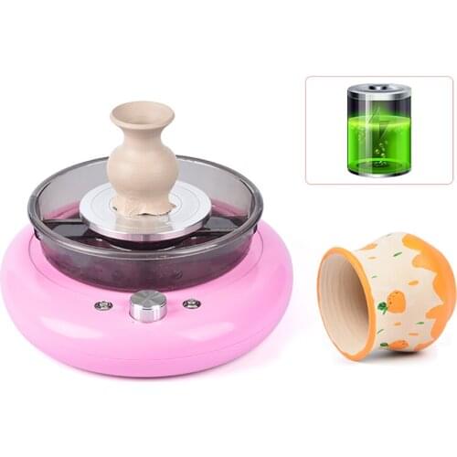 Electric Pottery Wheel Machine Rechargeable Mini Clay Throwing Making Ceramic Machine DIY Craft Ceramic Clay Potter Tool