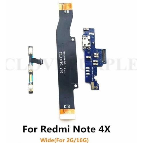 For Xiaomi Redmi Note 4X ( Wide 2G ) Power Volume & USB Charging Board & Motherboard MainBoard Connection Flex Cable