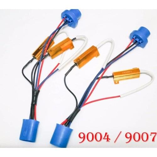 10PCS 50W 6ohm Gold Fuse 9004 9007 HB1 HB5 Hi/Low HID Xenon Kit Canbus Canceller Capacitor No Error Free Decoder Resistor Wiring