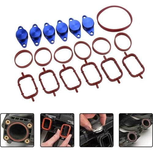 6 X 22MM Diesel Swirl Flap Blanks Repair Kit with Manifold Gaskets for BMW Swirl Flap Bung Intake Manifold Gaskets Set