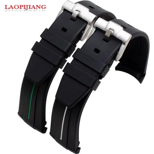 Laopijiang High quality luxurious mix color waterproof rubber straps fit 20mm watch with stainless steel buckle men watchbands