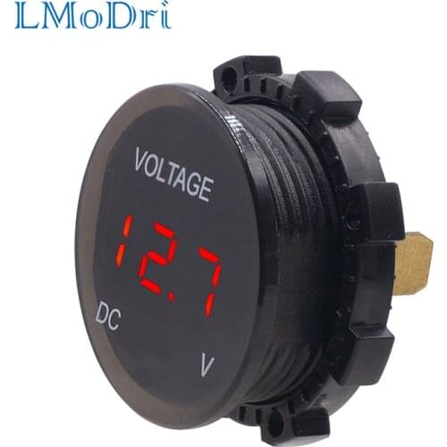 LMoDri Waterproof Car Cigarette Lighter Socket Plug LED Len Digital Display Voltmeter Adapter For Car instrument Motorcycle part