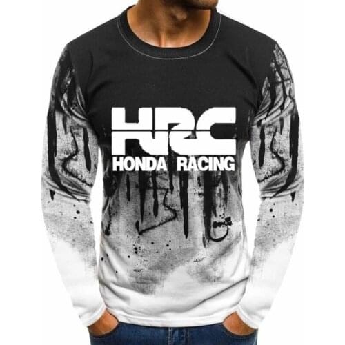 Fashion Casual Cotton Men Hoodies HRC race motorcycle Car Logo Printed Gradient pullover Sweatshirts HipHop Harajuku Men Cloth R