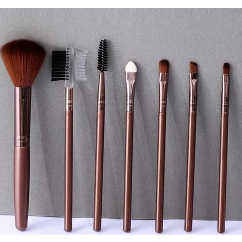 7pcs Makeup Brush Set Blush Powder Eyebrow Eye Shadow Brush Make Up Beauty Tools for Women and Girls Cosmetic Black and Brown