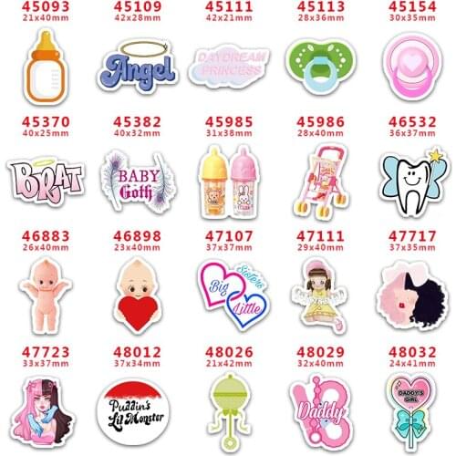 DIY Craft Supplies Sewing Accessories Cartoon Printed Planar Resins Mold 10 Pieces. PR-45093