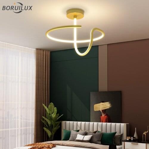 Simple Gold Black White Modern New LED Chandeliers Lights Living Room Bedroom Corridor Aisle Iron Aluminum Lamps Indoor Lighting