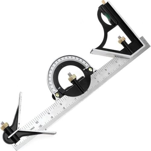3 in1 Adjustable Ruler Multi Combination Square Angle Finder Protractor 300mm/12"Measuring Tools Universal Ruler Right Angle