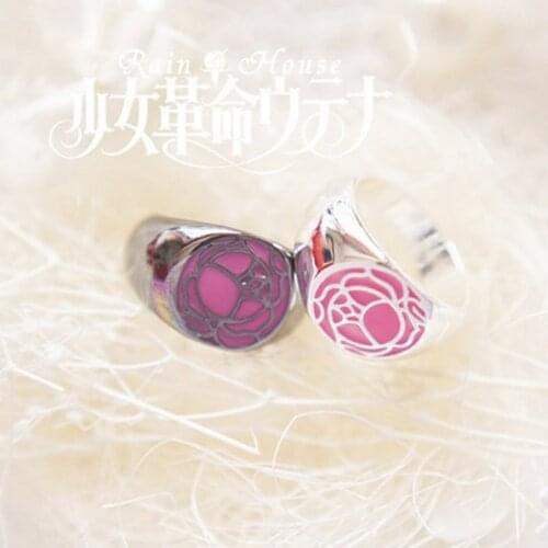 Revolutionary Girl Utena Utena Tenjo GEM Cosplay Anime Ring Rose Signet Alloy Women Ring Jewelry Cosplay Accessories Badge