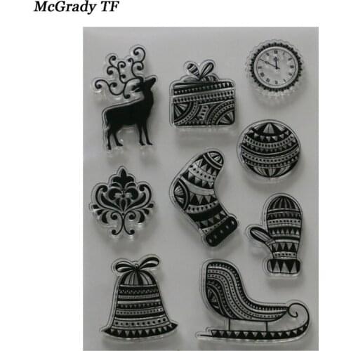 Christmas Scrapbooking Stamp DIY Photo Album Account Transparent Rubber Clear Transparent Stamps Decoration Supplies Card Making
