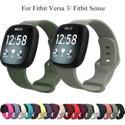 Silicone Wrist Band For Fitbit Versa 3 / Fitbit Sense Strap Replacement Wristband Sport Band Bracelet For Versa3 Watch Accessory