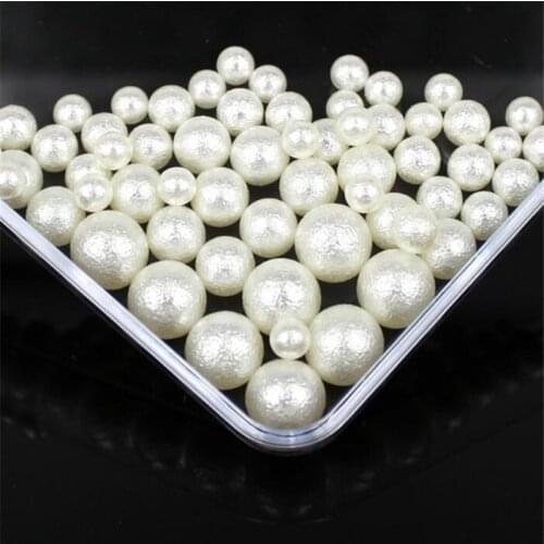 Loose 3mm-12mm Wrinkle Ivory Color Pearl Beads DIY Plastic Imitation No Holes Pearl Bead for Garment Hand Craft Art Decoration