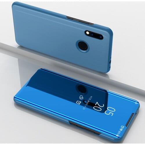 Smart Flip Stand Mirror Case For Xiaomi Redmi Note 7 Case Clear View PU Leather Cover For Xiaomi Redmi Note 7 Note7 Case Cover