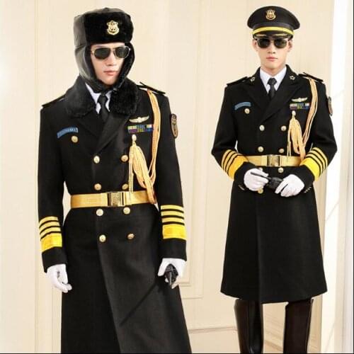 Security guard uniform Winter wool coat Men Luxury Hotel uniform