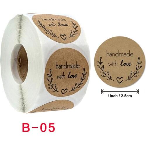 Cheaper Price Kraft Handmade Vintage Stickers Vellum Paper Label Thank You Kaarten Maken Hecho A Mano Embalaje Heart Sticker