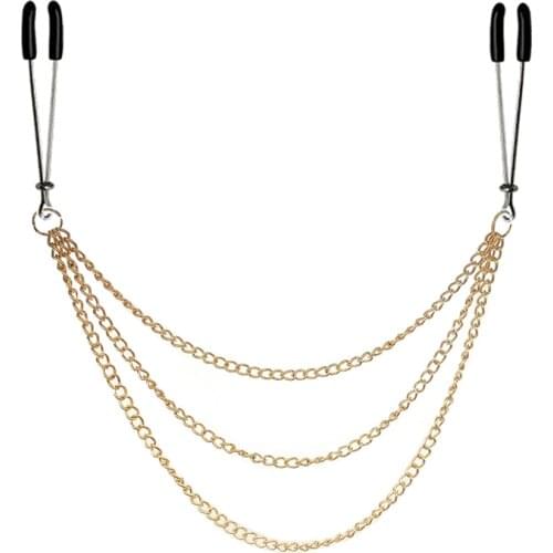 1 Pair Metal Bell Nipple Clamps With Chain Clips Flirting Teasing Sex Flirt Bondage Kit Slave Bdsm Exotic Accessories