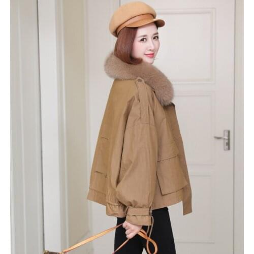 ZQQZ parties overcome female 2020 new rabbit bladder fox collars MAO little brief paragraph D478 fur coat