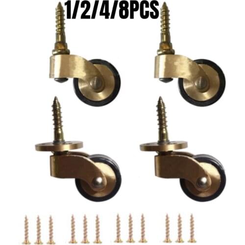 1/2/4/8PCS Brass Universal Wheels Furniture Caster Wheels Heavy Duty with M6 Threaded Stem For Sofa Chair Cabinet Furnitures