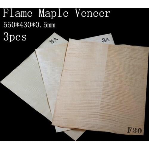 1PCS/3PCS pieces Flame Maple Electric Guitar Veneer Guitar Body Veneer Guitar Parts High Quality550*440*0.5mm