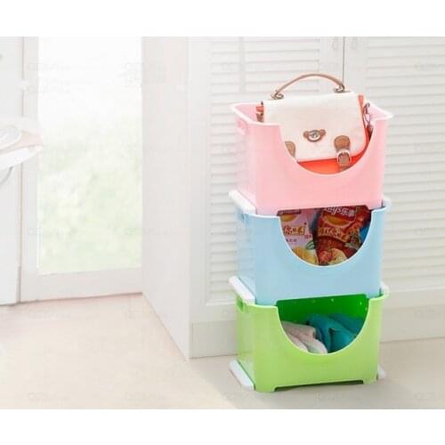 1PC Superposition storage basket containing fruit vegetable storage box plastic three-dimensional Kitchen storage Basket OK 0217